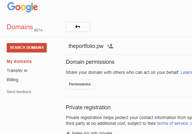 Setting up Google Domains