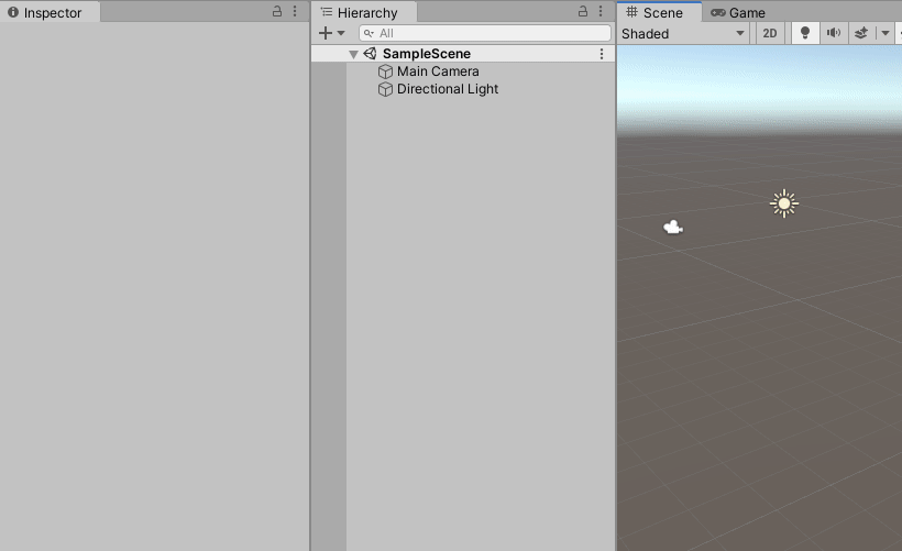 A gif demonstrating how to create a game object
