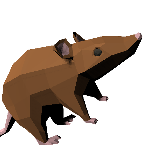 A low poly rat model that looks as if it's up to no good